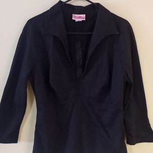 Black Pinup-style Blouse
